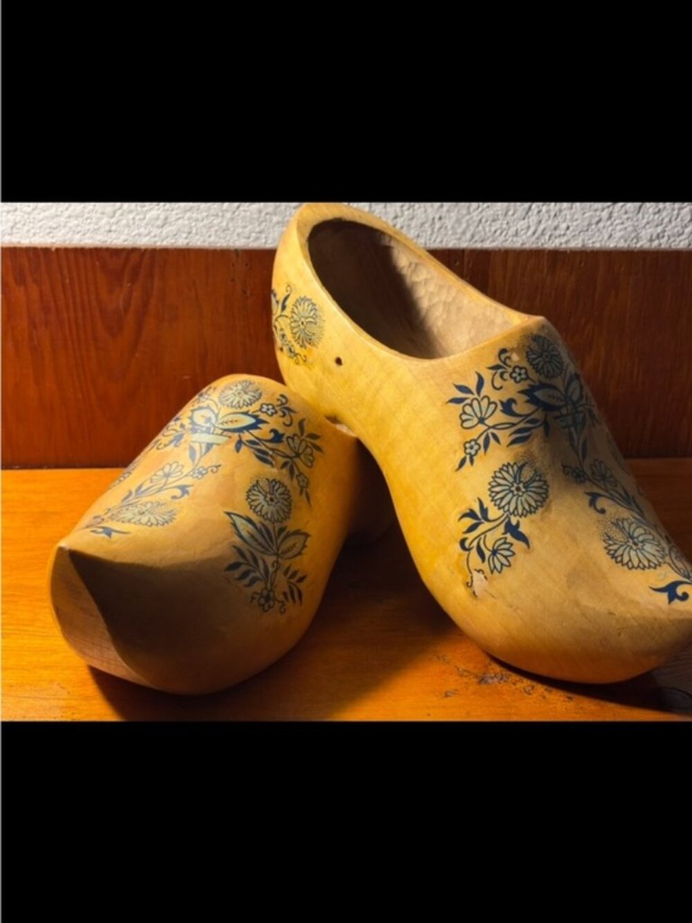 Authentic Handmade Yellow Floral Wooden Clogs - Women's Decorative Slip-On